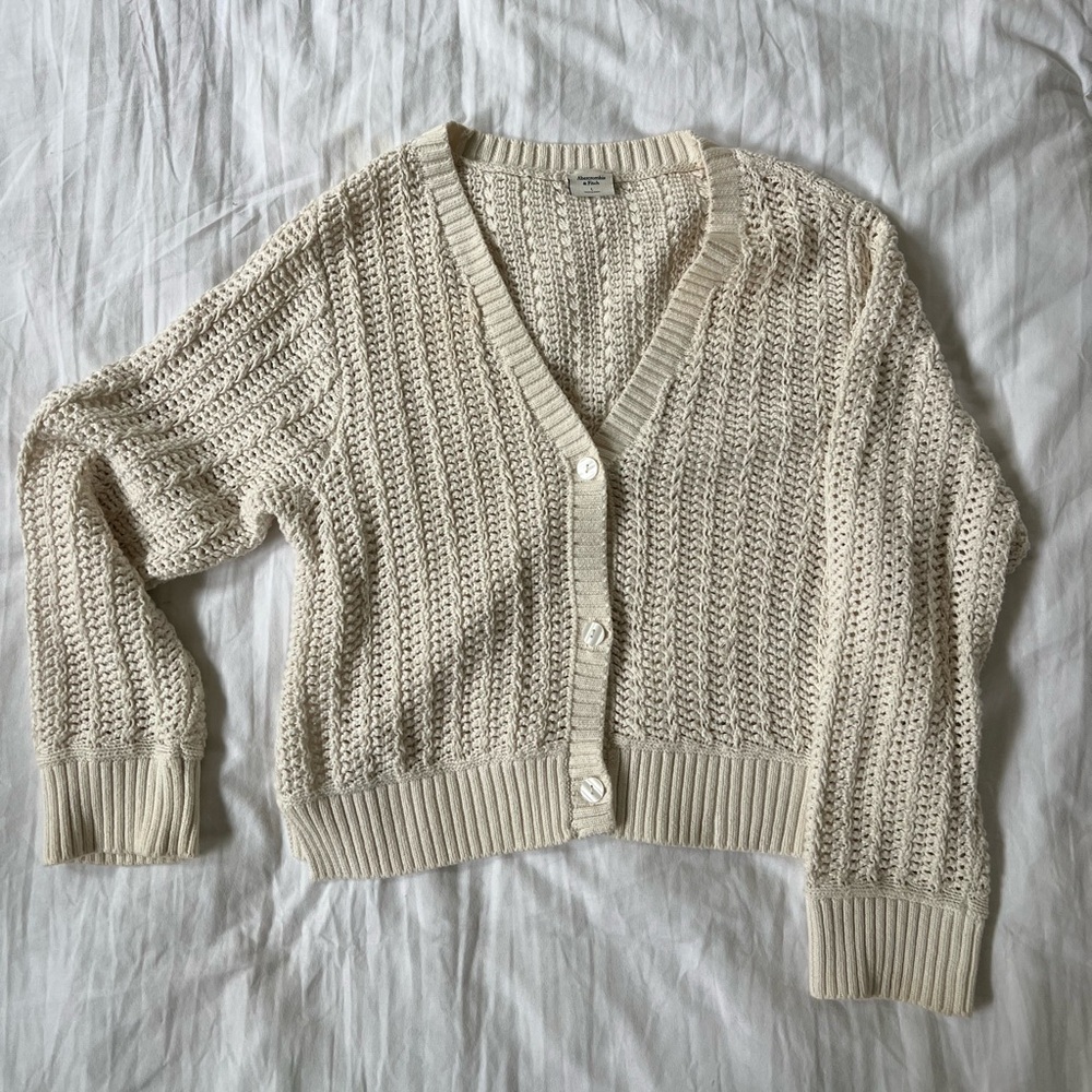 Abercrombie & Fitch Crochet Cropped Cardigan